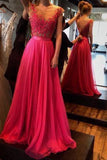 Pd407 Charming Appliques A-Line Prom Dress Chiffon Prom Dress Long Prom