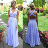 Pd426 Charming V-Neck Prom Dress Chiffon Prom Dress Backless A-Line Prom