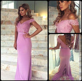 Gorgeous Mermaid Long Off-the-shoulder Prom Dress with Sweep Train