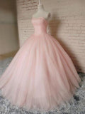 Pink Ball Gown Beading Long Charming Evening Dress Formal Women Dress Prom Dresses