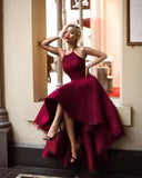 Charming Prom Dress High Low Prom Dress Maroon Prom Dress