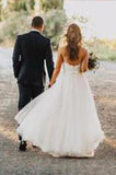 Elegant Tulle Beach 2024 Sweetheart Lace A line Simple Plus Size Country Wedding Dress