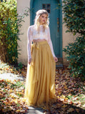 Yellow Two Pieces Long Sleeve Rustic Country See Through Wedding Dresses