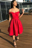 Simple Off the Shoulder Sweetheart Short Homecoming Dresses Burgundy Formal Dress