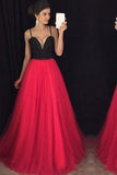 Attractive Black and Red Sweetheart Neck Long Prom Gown with Beading