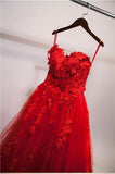 Red Ball Gown Tulle Strapless Generous Floral Fashion Quinceanera Prom Dresses