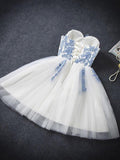 Elegant Sweetheart Tulle Appliques Short Mini A-Line Sweet 16 Dress